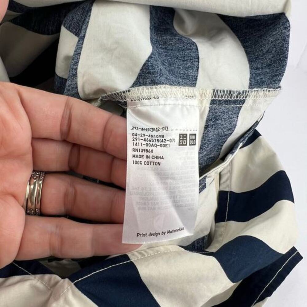 UNIQLO x Marimekko Striped‎ V-neck Sleeveless Flared Oversized Midi Dress S - Picture 9 of 11